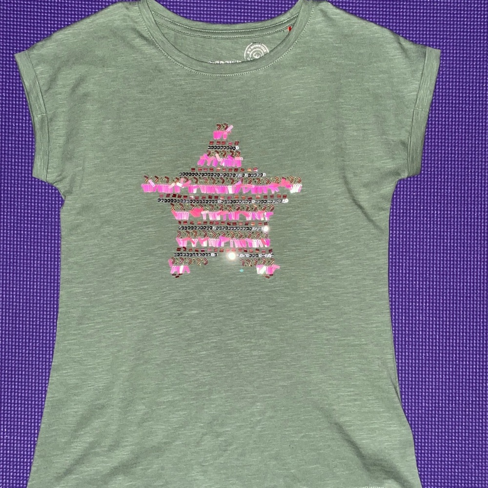 NWT! Teen Organic Cotton Beaded Star Tee, Size XL